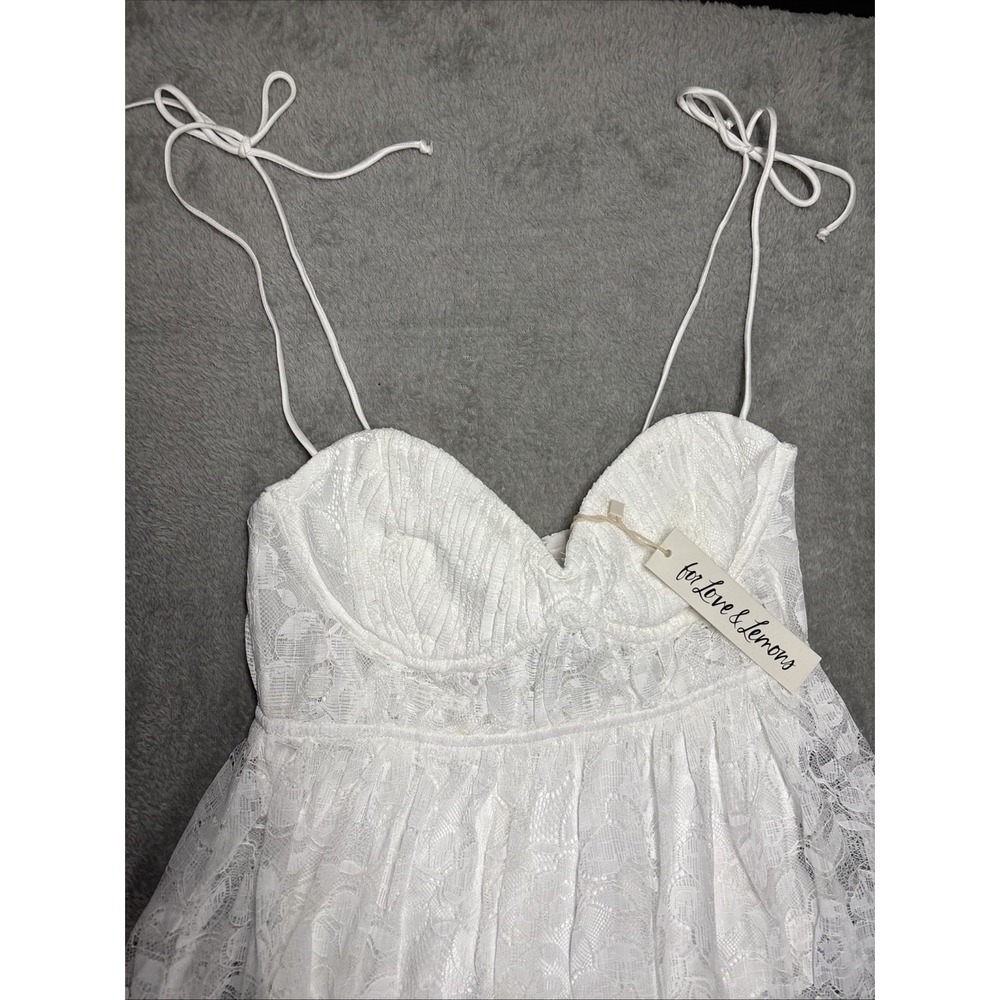 NWT For Love and Lemons Lorena Maxi Dress White Lace Size XS - Picture 3 of 14